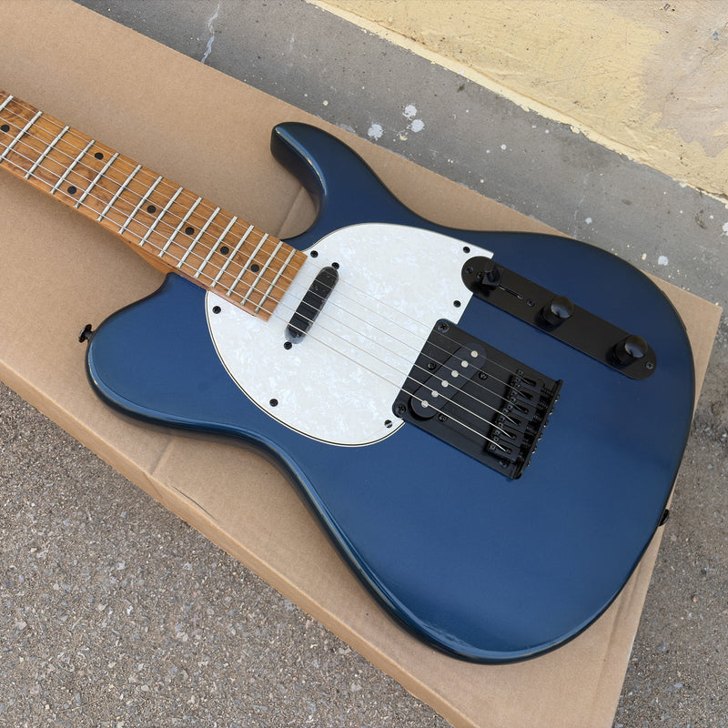 Gloss Metallic Blue Finish Tele Style Electric Guitar with Roasted Maple Neck (YMZ-259)