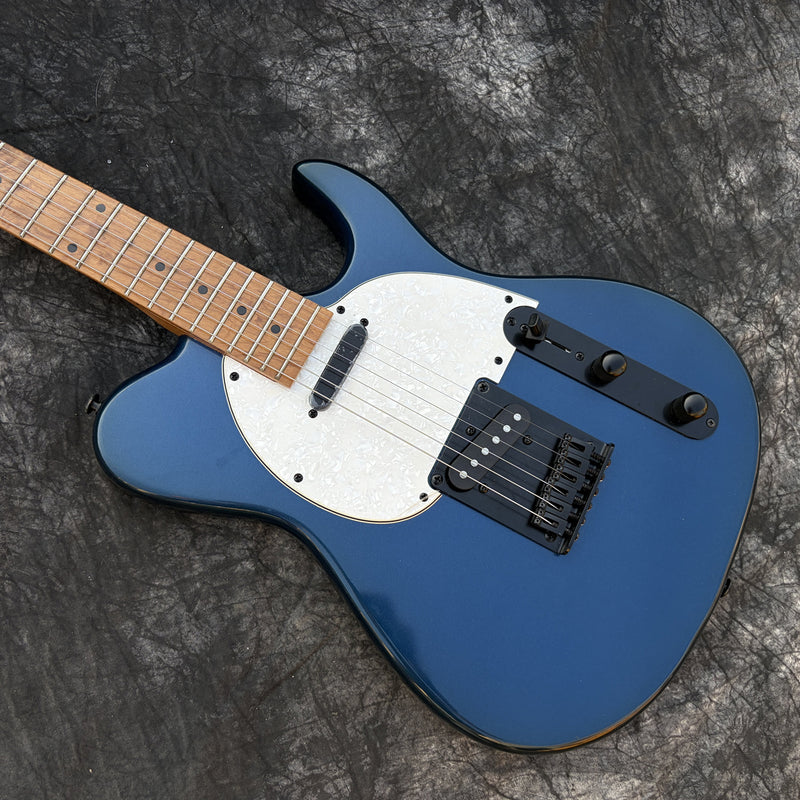 Gloss Metallic Blue Finish Tele Style Electric Guitar with Roasted Maple Neck (YMZ-259)