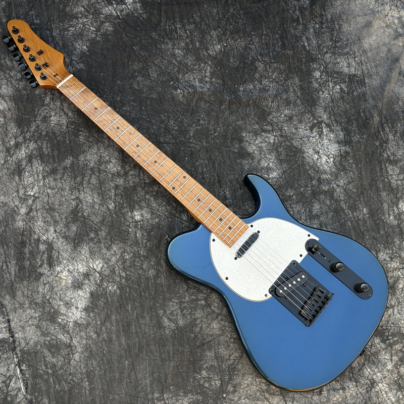 Gloss Metallic Blue Finish Tele Style Electric Guitar with Roasted Maple Neck (YMZ-259)
