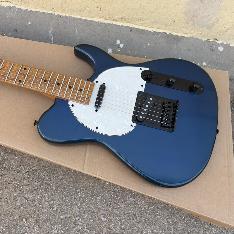 Gloss Metallic Blue Finish Tele Style Electric Guitar with Roasted Maple Neck (YMZ-259)