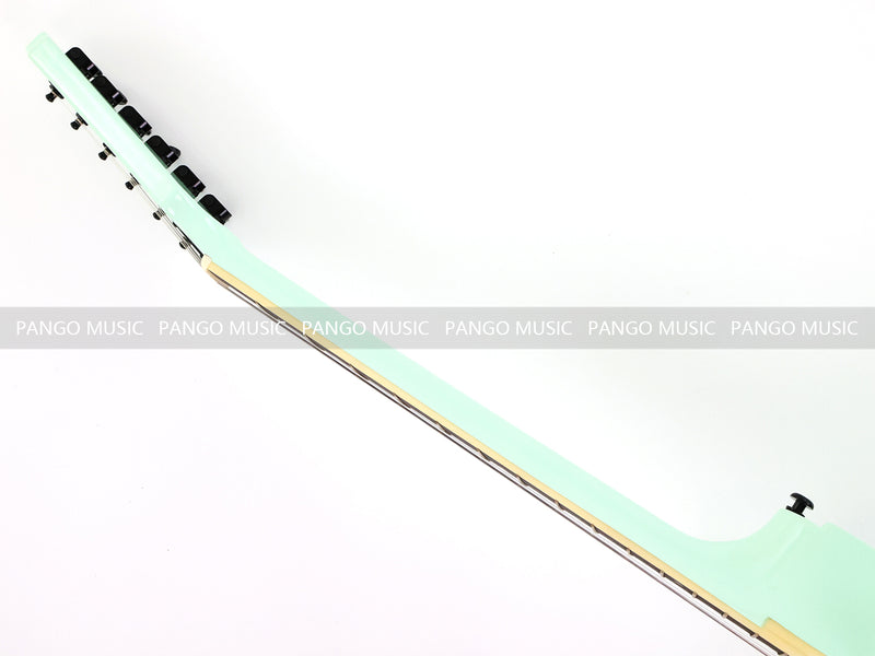 Gloss Mint Green Thin Body Acoustic-Electric Guitar with Slotted Sound Holes (LE-552)