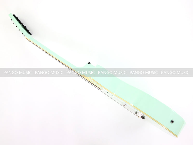 Gloss Mint Green Thin Body Acoustic-Electric Guitar with Slotted Sound Holes (LE-552)