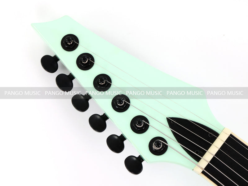 Gloss Mint Green Thin Body Acoustic-Electric Guitar with Slotted Sound Holes (LE-552)