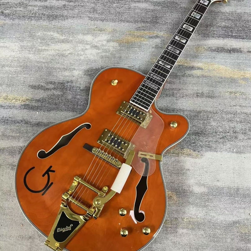 Gloss Orange Gre Style Hollow Body Electric Guitar (LRG-008)