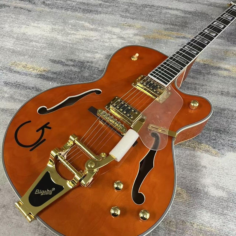 Gloss Orange Gre Style Hollow Body Electric Guitar (LRG-008)
