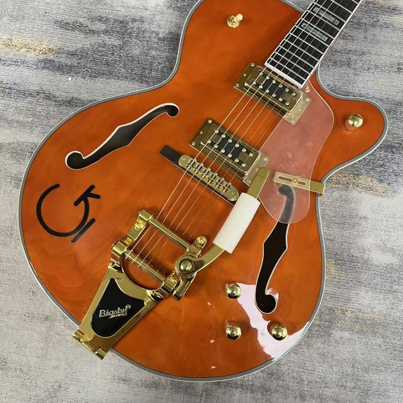 Gloss Orange Gre Style Hollow Body Electric Guitar (LRG-008)