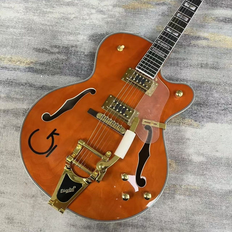 Gloss Orange Gre Style Hollow Body Electric Guitar (LRG-008)