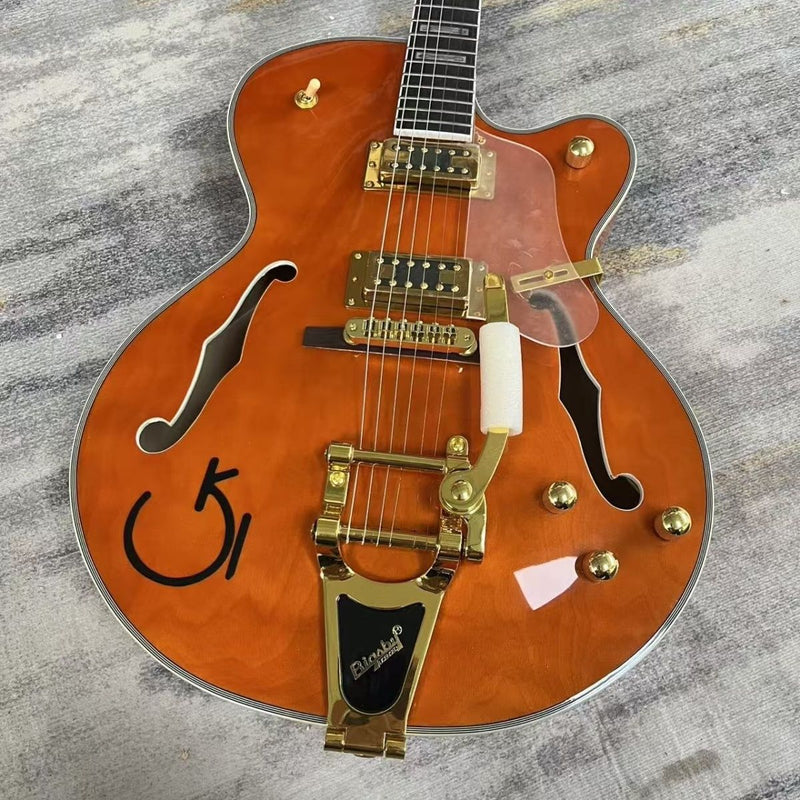 Gloss Orange Gre Style Hollow Body Electric Guitar (LRG-008)