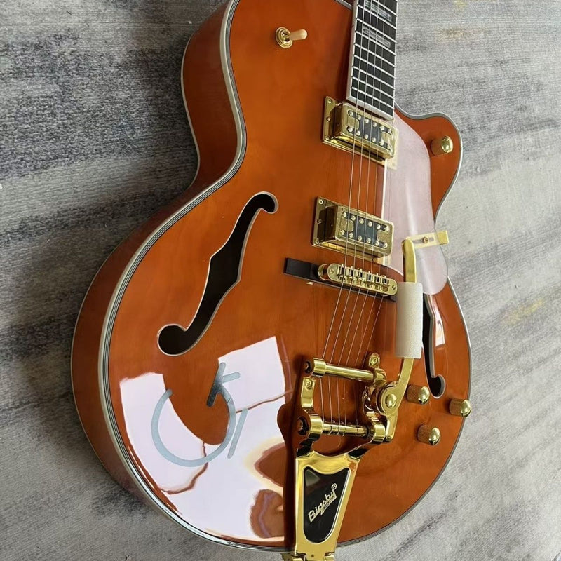 Gloss Orange Gre Style Hollow Body Electric Guitar (LRG-008)