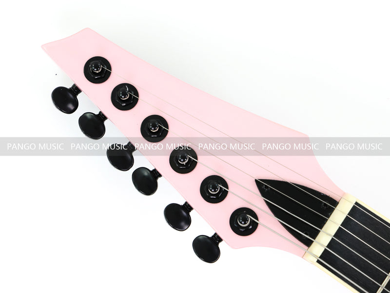 Gloss Soft Pink Thin Body Acoustic-Electric Guitar with Four-Leaf Clover Shaped Sound Hole (LE-550)