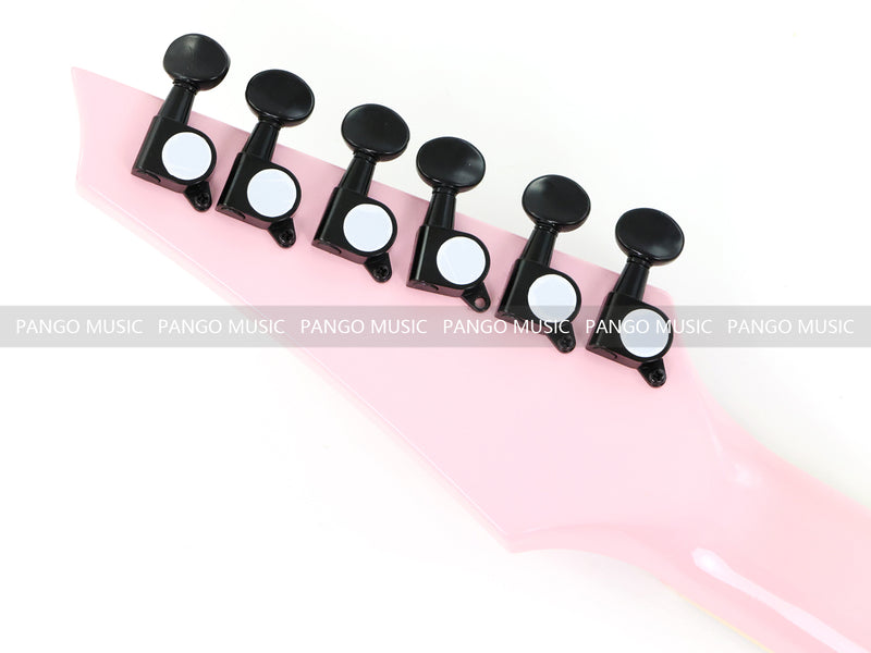 Gloss Soft Pink Thin Body Acoustic-Electric Guitar with Four-Leaf Clover Shaped Sound Hole (LE-550)