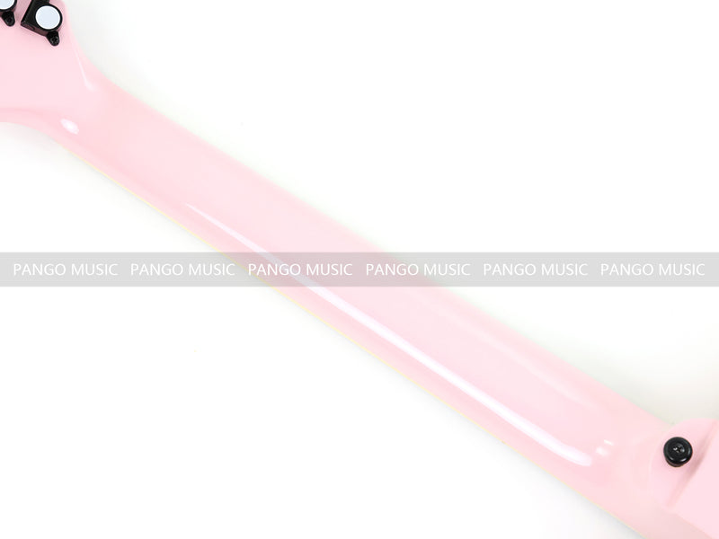 Gloss Soft Pink Thin Body Acoustic-Electric Guitar with Four-Leaf Clover Shaped Sound Hole (LE-550)