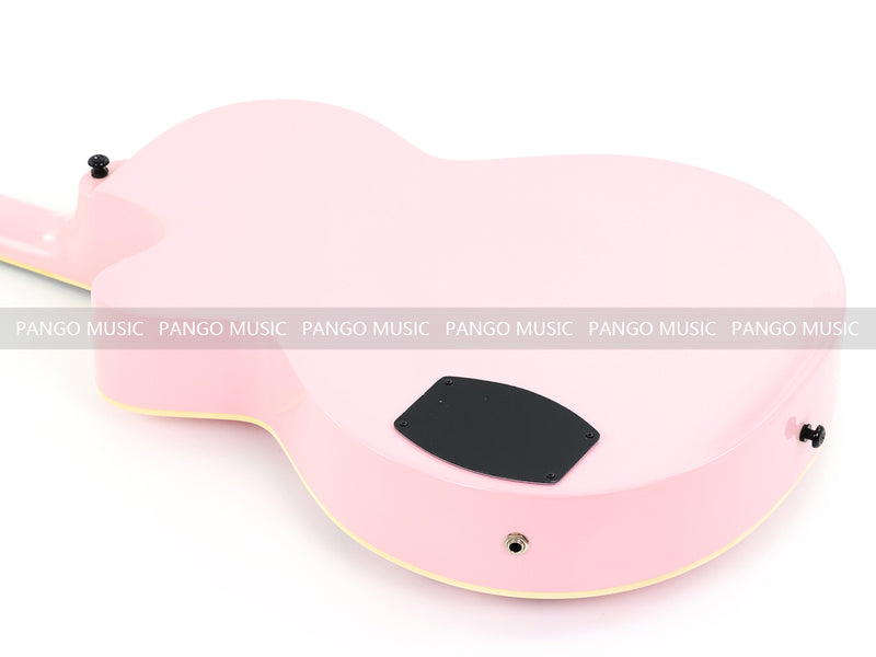 Gloss Soft Pink Thin Body Acoustic-Electric Guitar with Four-Leaf Clover Shaped Sound Hole (LE-550)