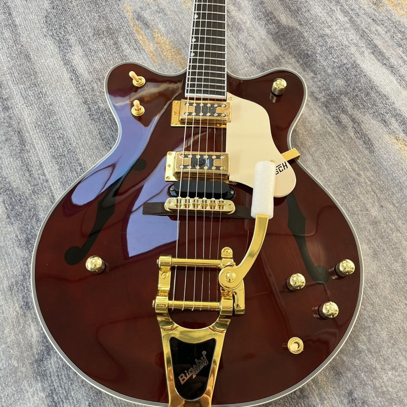 Gloss Walnut Brown Hollow Body Country Gentleman Electric Guitar (LRG-009)