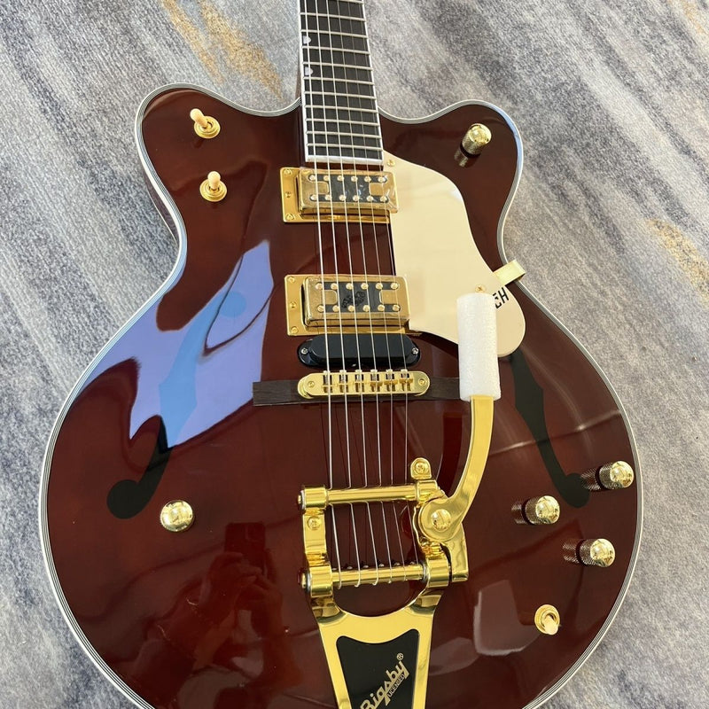 Gloss Walnut Brown Hollow Body Country Gentleman Electric Guitar (LRG-009)