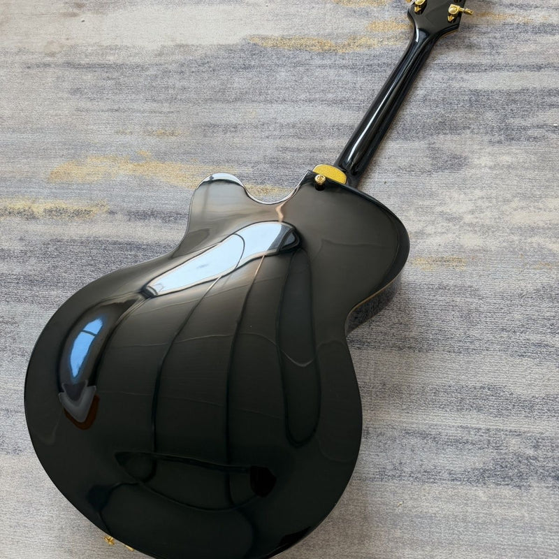 Gre Style Hollow Body Gloss Black Finish Electric Guitar (LRG-001)