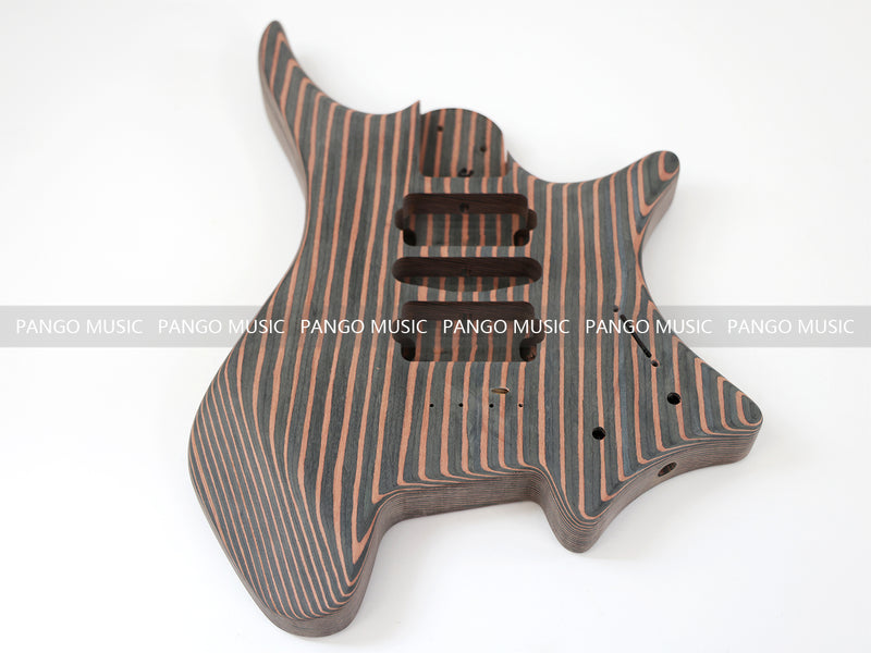 Headless All Zebrawood DIY Electric Guitar Kit (ZQN-009F, Fast Shipping, Tariff-free)