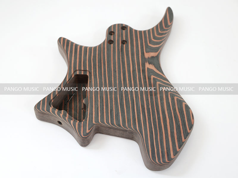 Headless All Zebrawood DIY Electric Guitar Kit (ZQN-009F, Fast Shipping, Tariff-free)