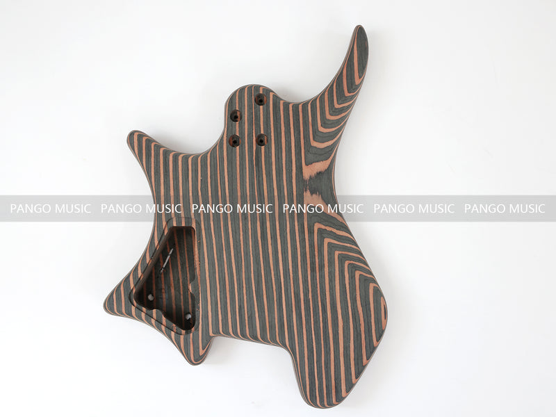 Headless All Zebrawood DIY Electric Guitar Kit (ZQN-009F, Fast Shipping, Tariff-free)