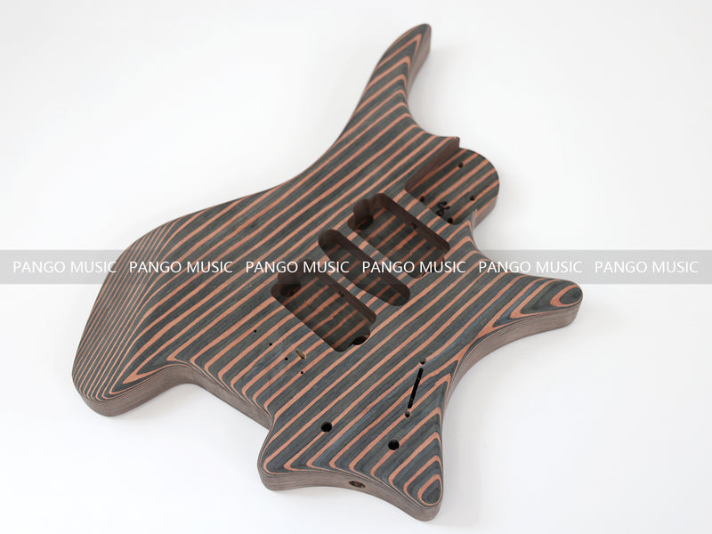 Headless All Zebrawood DIY Electric Guitar Kit (ZQN-009F, Fast Shipping, Tariff-free)