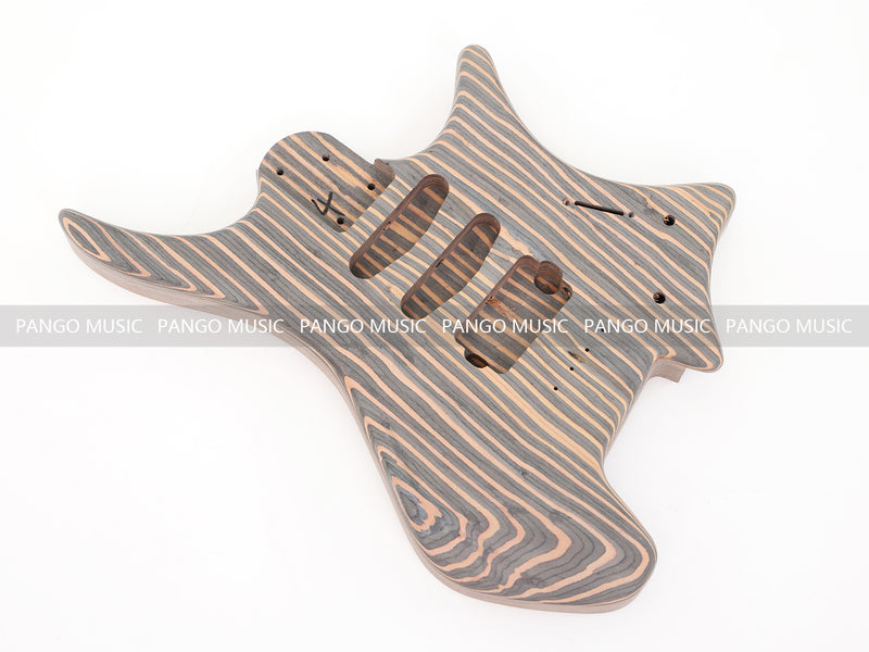 Headless All Zebrawood DIY Electric Guitar Kit (ZQN-016S)