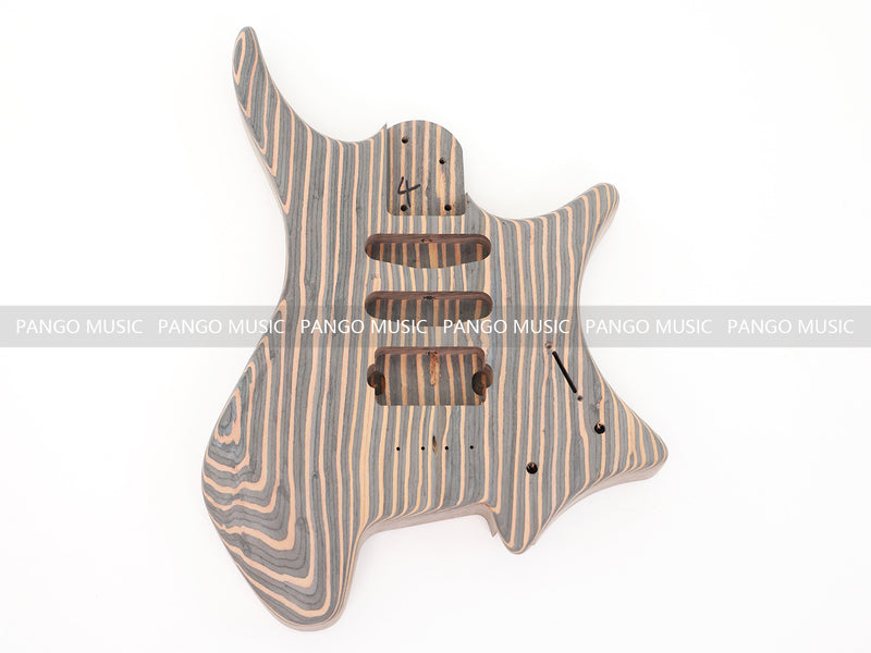 Headless All Zebrawood DIY Electric Guitar Kit (ZQN-016S)