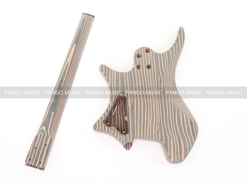 Headless All Zebrawood DIY Electric Guitar Kit (ZQN-016S)