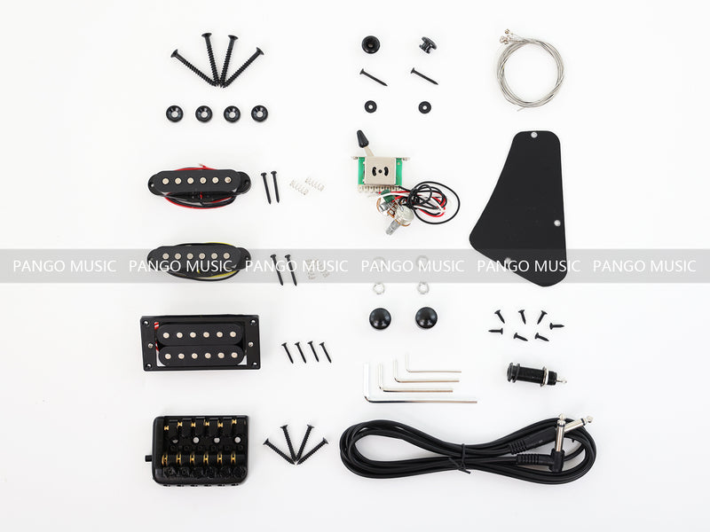 Headless All Zebrawood DIY Electric Guitar Kit (ZQN-016S)