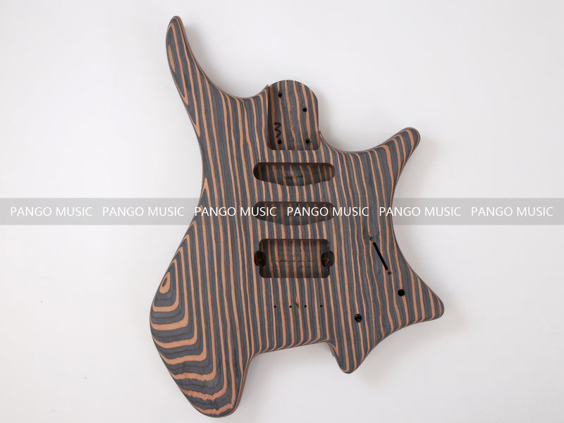 Headless All Zebrawood DIY Electric Guitar Kit (ZQN-016S)