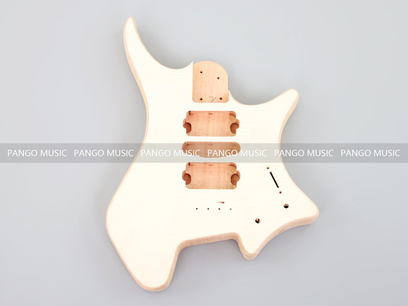 Headless DIY Electric Guitar Kit with AAA Flamed Maple Top (ZQN-008S-X)