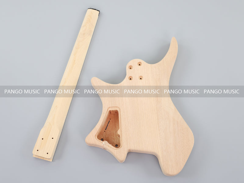 Headless DIY Electric Guitar Kit with AAA Flamed Maple Veneer (ZQN-012S-D)