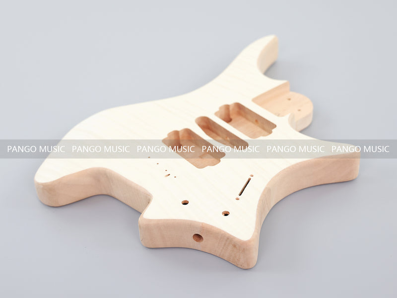 Headless DIY Electric Guitar Kit with AAA Flamed Maple Veneer (ZQN-012S-D)