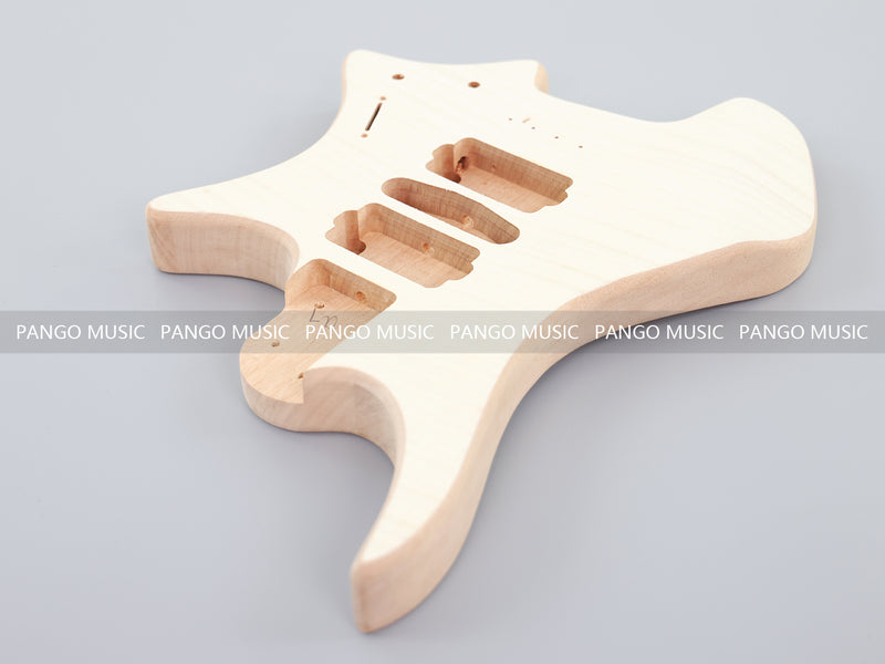 Headless DIY Electric Guitar Kit with AAA Flamed Maple Veneer (ZQN-012S-D)