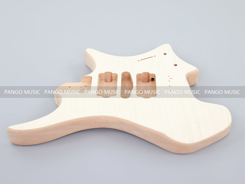 Headless DIY Electric Guitar Kit with AAA Flamed Maple Veneer (ZQN-012S-D)