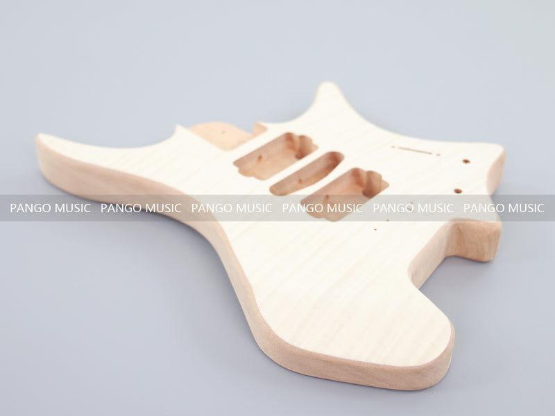 Headless DIY Electric Guitar Kit with AAA Flamed Maple Veneer (ZQN-012S-D)