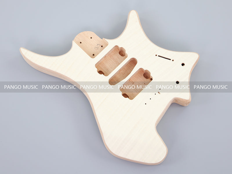 Headless DIY Electric Guitar Kit with AAA Flamed Maple Veneer (ZQN-012S-D)