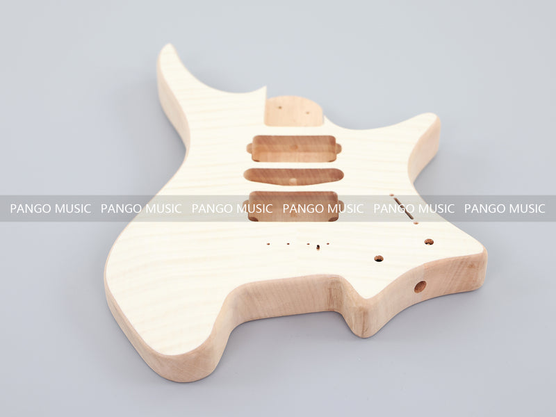 Headless DIY Electric Guitar Kit with AAA Flamed Maple Veneer (ZQN-012S-D)