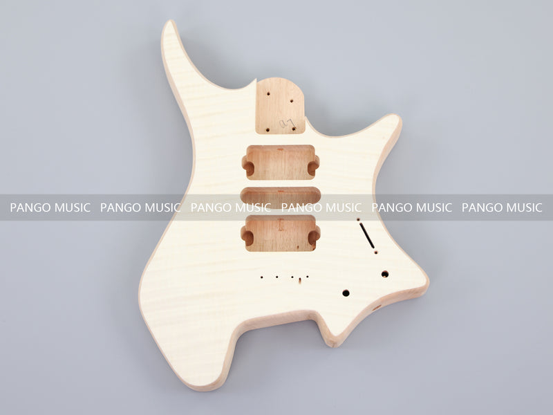 Headless DIY Electric Guitar Kit with AAA Flamed Maple Veneer (ZQN-012S-D)