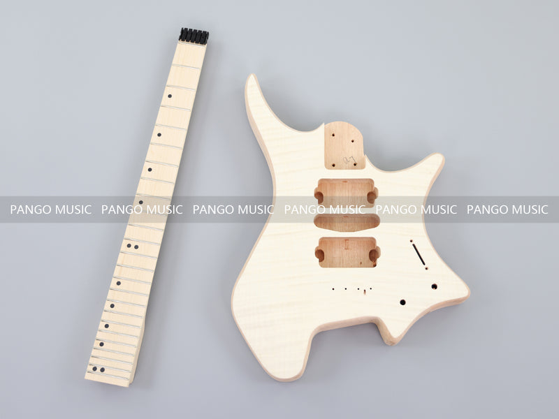 Headless DIY Electric Guitar Kit with AAA Flamed Maple Veneer (ZQN-012S-D)