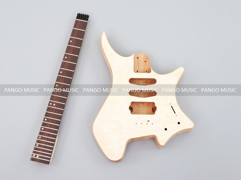 Headless DIY Electric Guitar Kit with AAA Quilted Maple Top (ZQN-021S-X)
