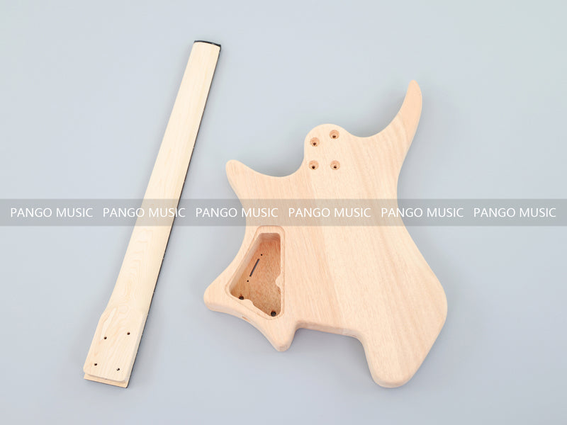 Headless DIY Electric Guitar Kit with Burl Maple Top (ZQN-004S-X)