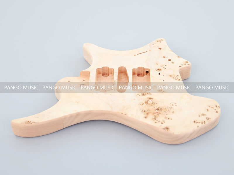 Headless DIY Electric Guitar Kit with Burl Maple Top (ZQN-004S-X)