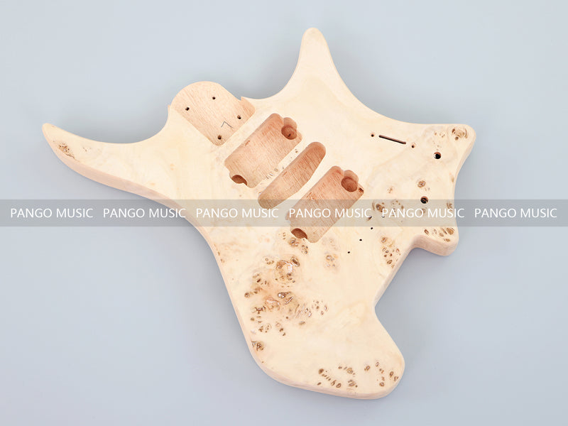 Headless DIY Electric Guitar Kit with Burl Maple Top (ZQN-004S-X)