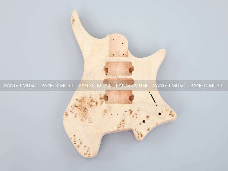 Headless DIY Electric Guitar Kit with Burl Maple Top (ZQN-004S-X)