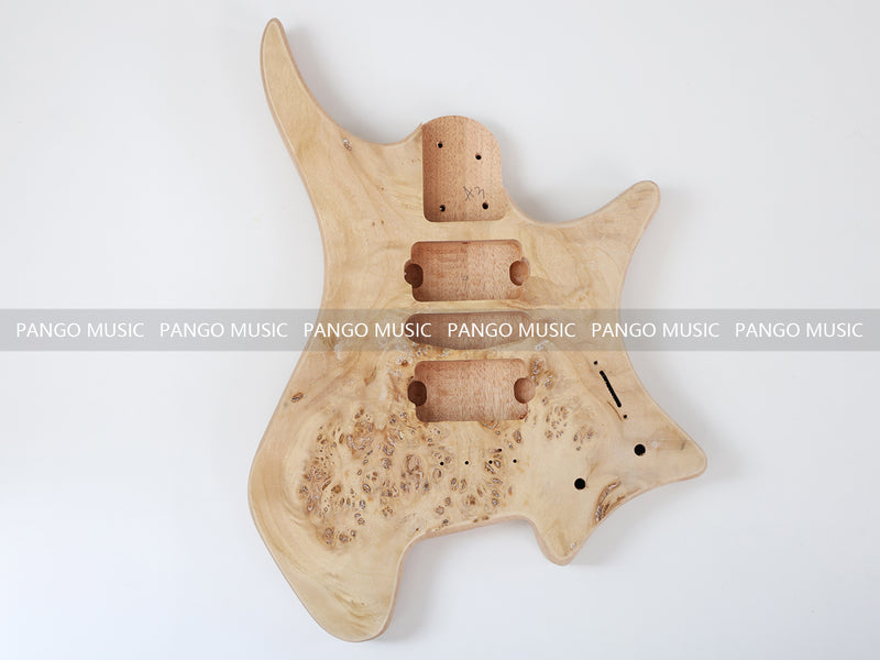 Headless DIY Electric Guitar Kit with Burl Maple Top (ZQN-004S)