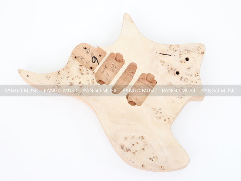 Headless DIY Electric Guitar Kit with Burl Maple Top (ZQN-015S)