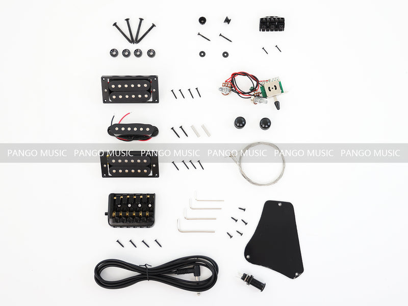 Headless DIY Electric Guitar Kit with Burl Maple Top (ZQN-015S)