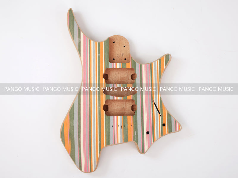Headless DIY Electric Guitar Kit with Rainbow Veneer Top (ZQN-011S)