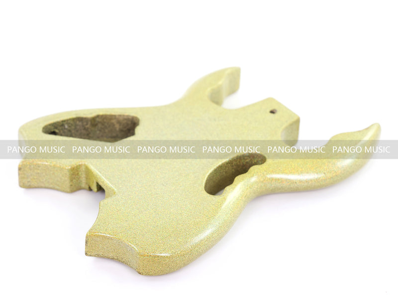 Headless Electric Guitar Body with Sparkling Gold Metal Flake Gloss Finish (HGB-130, Limited Edition)