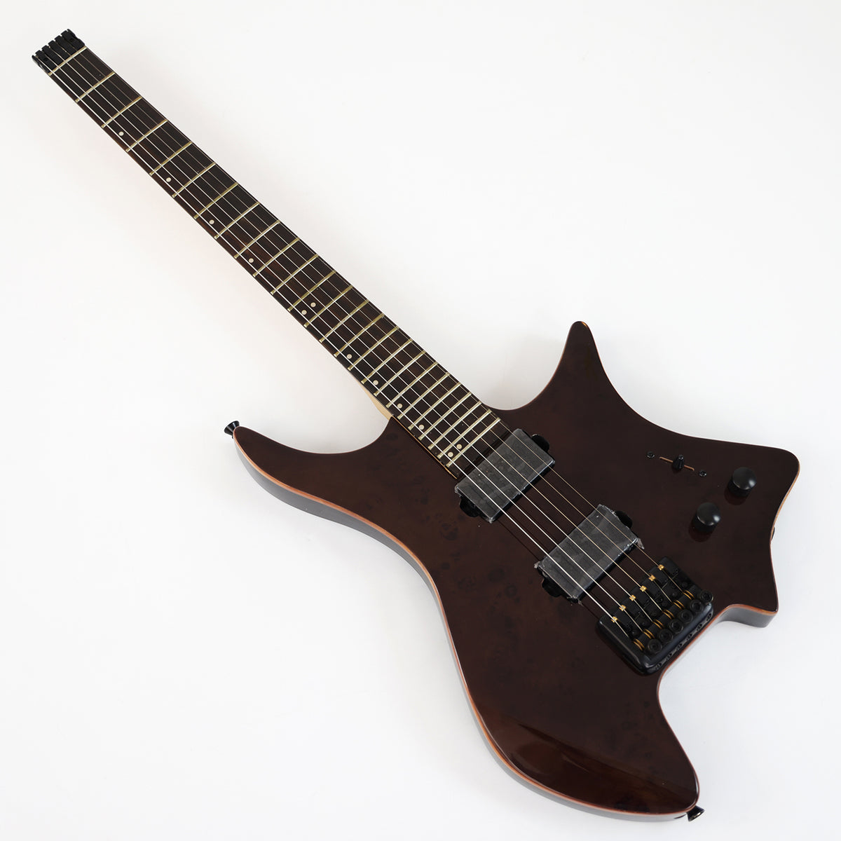 Headless Electric Guitar with Burl Maple Top (PWT-016) — Guitar Kit Shop